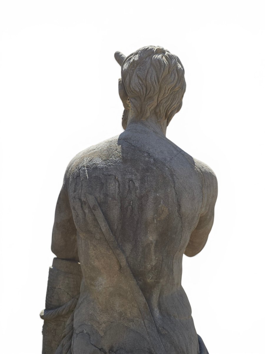 Sculpture de faune en pierre taillée, École napolitaine, début du XXe siècle-photo-5