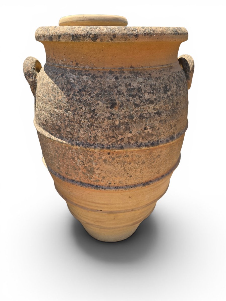 pot de rangement italien en terre cuite à deux anses, années 1950