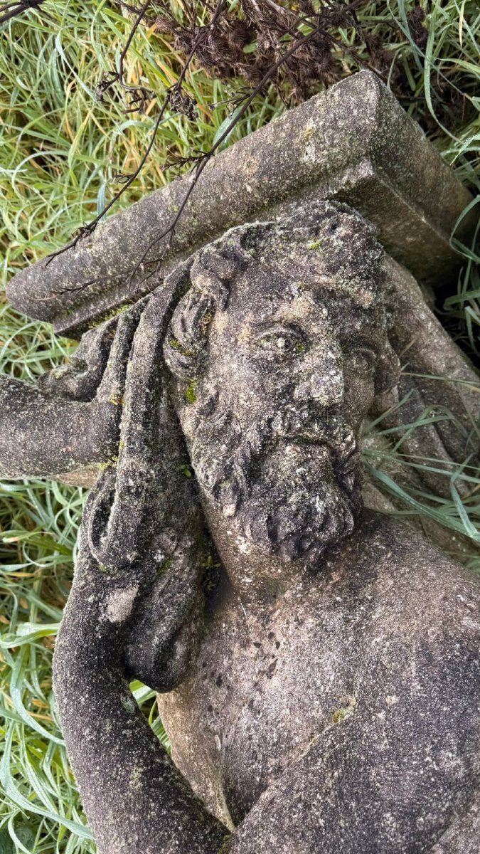 Paire de sculptures en pierre taillée à la main, début du XXe siècle-photo-3