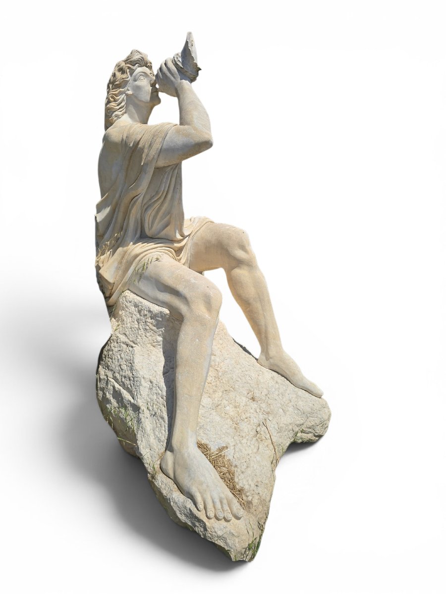 Sculpture marine en marbre italien, milieu du XXe siècle-photo-2