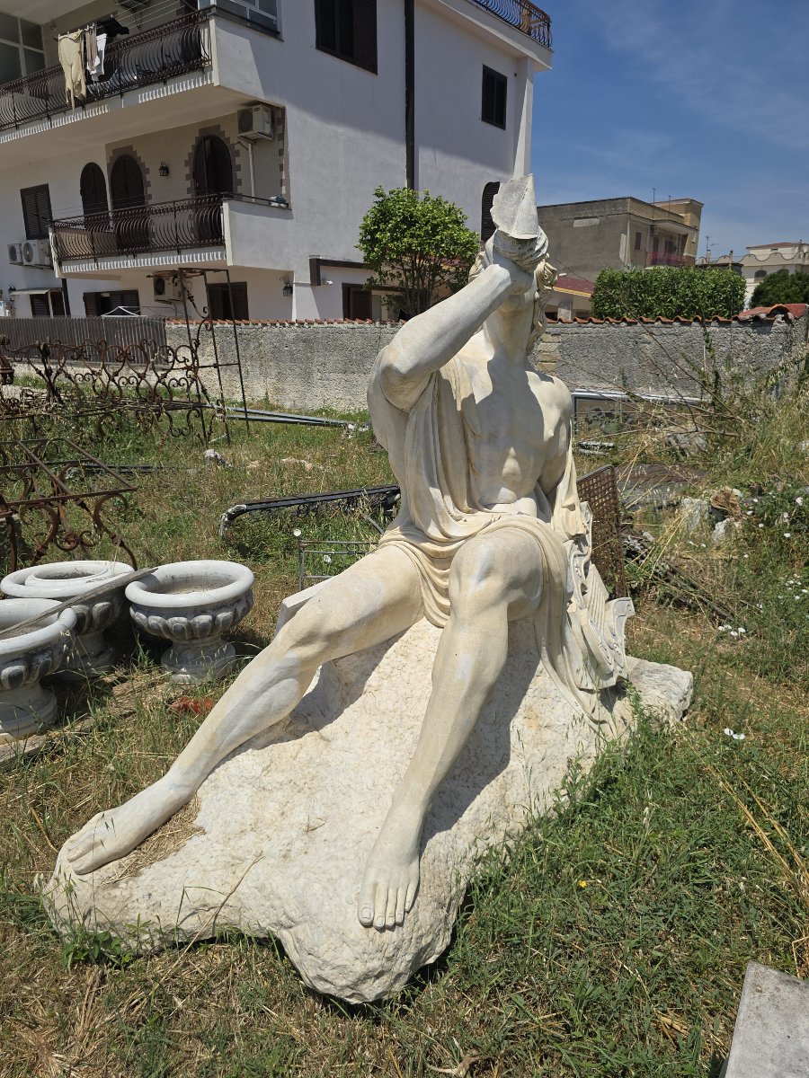 Sculpture marine en marbre italien, milieu du XXe siècle-photo-3