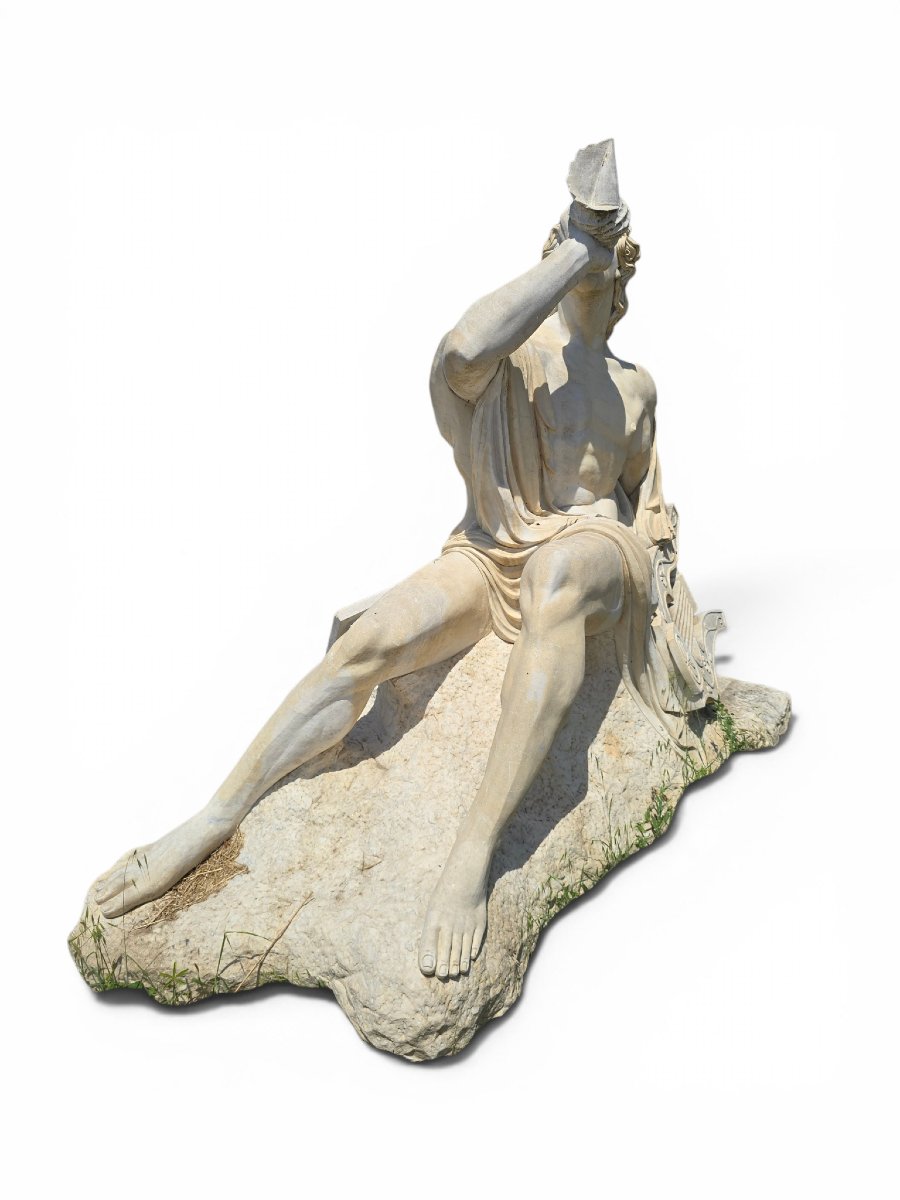Sculpture marine en marbre italien, milieu du XXe siècle