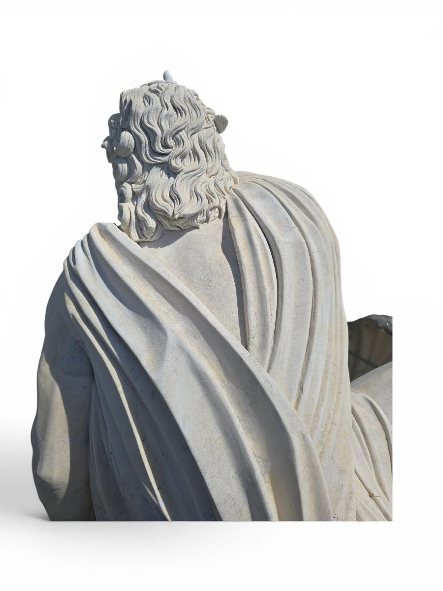 Sculpture en marbre italien représentant une figure marine mythologique grecque, mi-photo-7