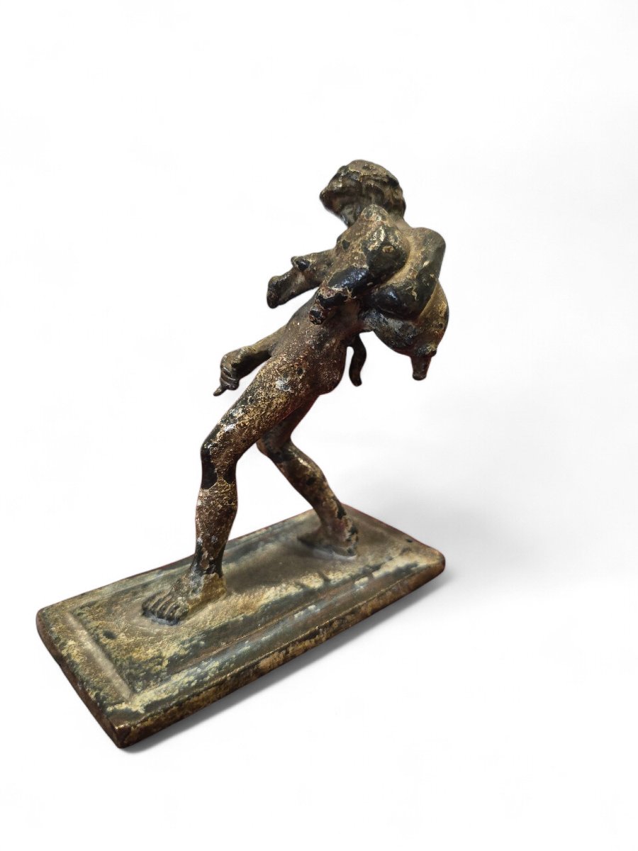 19th-century Bronze Satyr Serving Wine, Based On An Ancient Pompeian Model-photo-4