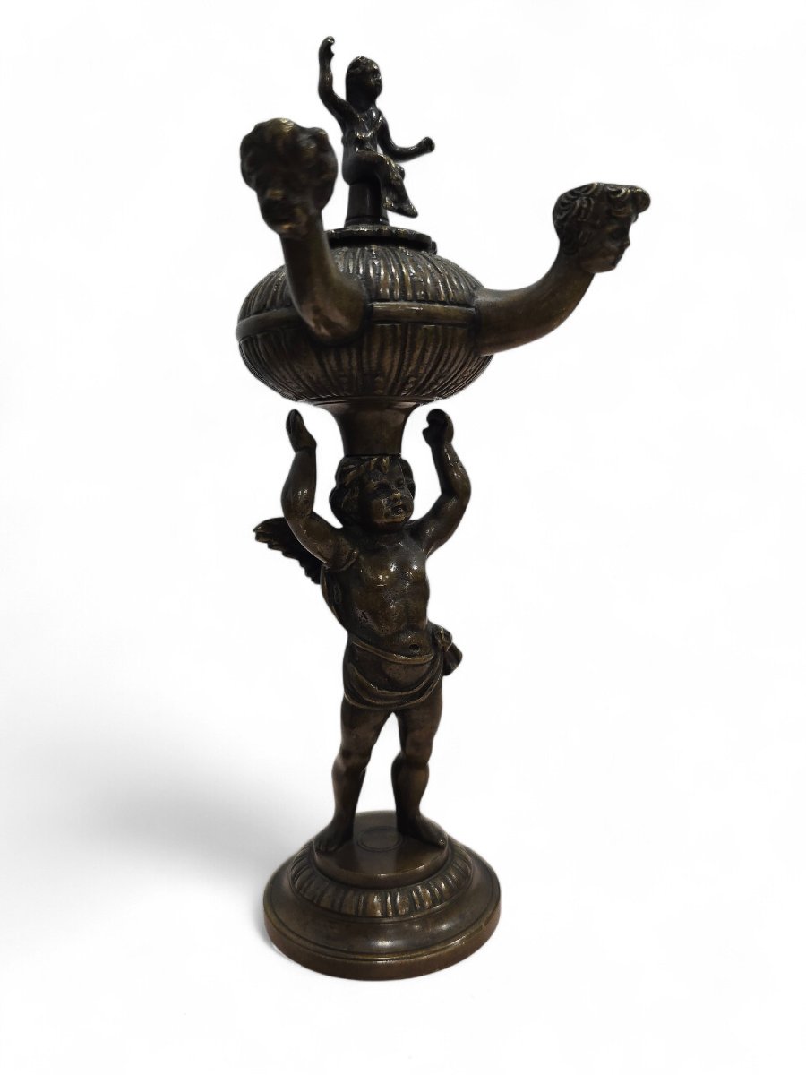 Brûleur d'encens en bronze de style néo-roman, XIXe siècle-photo-4