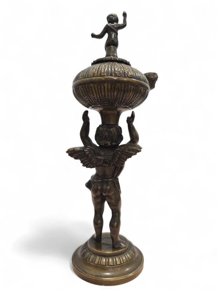 Brûleur d'encens en bronze de style néo-roman, XIXe siècle-photo-1