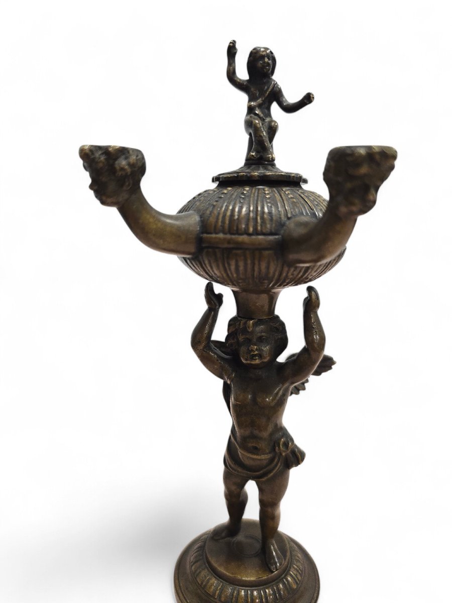 Brûleur d'encens en bronze de style néo-roman, XIXe siècle-photo-8