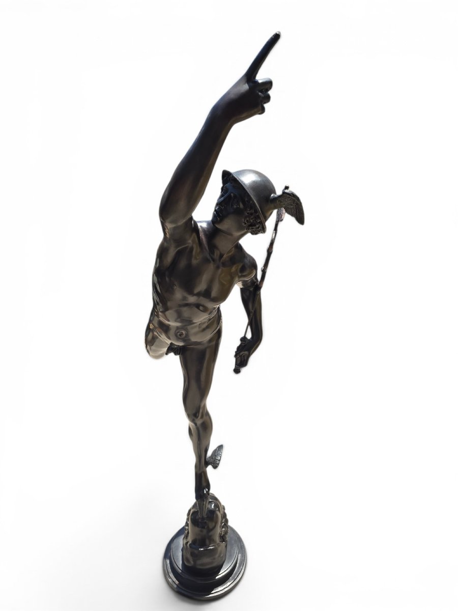  Mercury In Patinated Bronze After Giambologna, Naples, Italy, 1960s