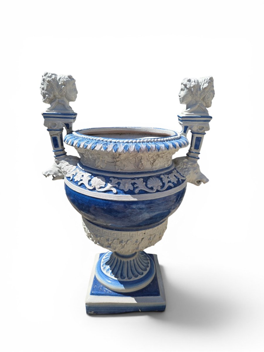Pair Of Hand-painted Italian Vases, 1950s-photo-6