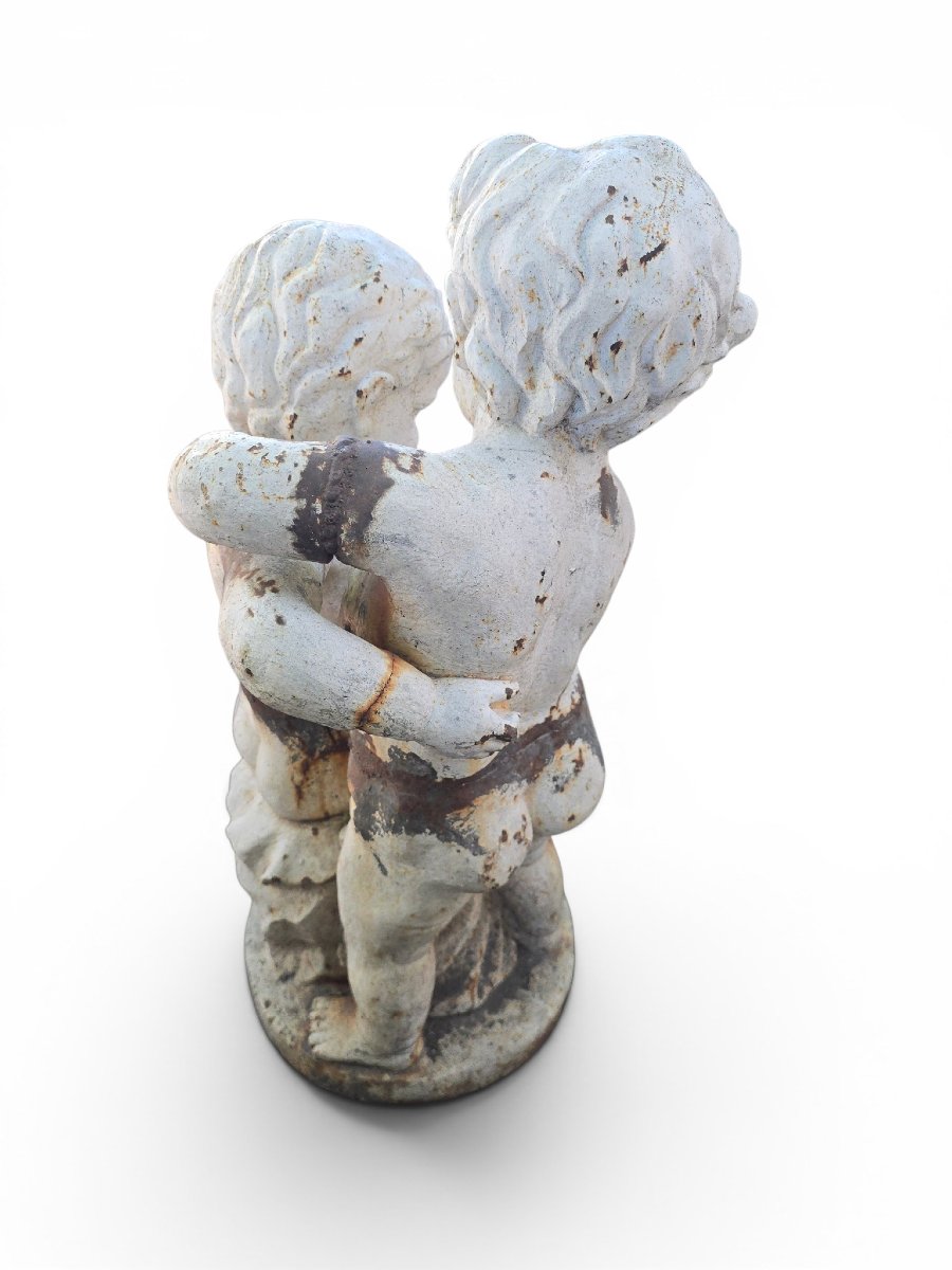 Cast-iron Sculpture Depicting Two Children, Italy, 1950s-photo-1