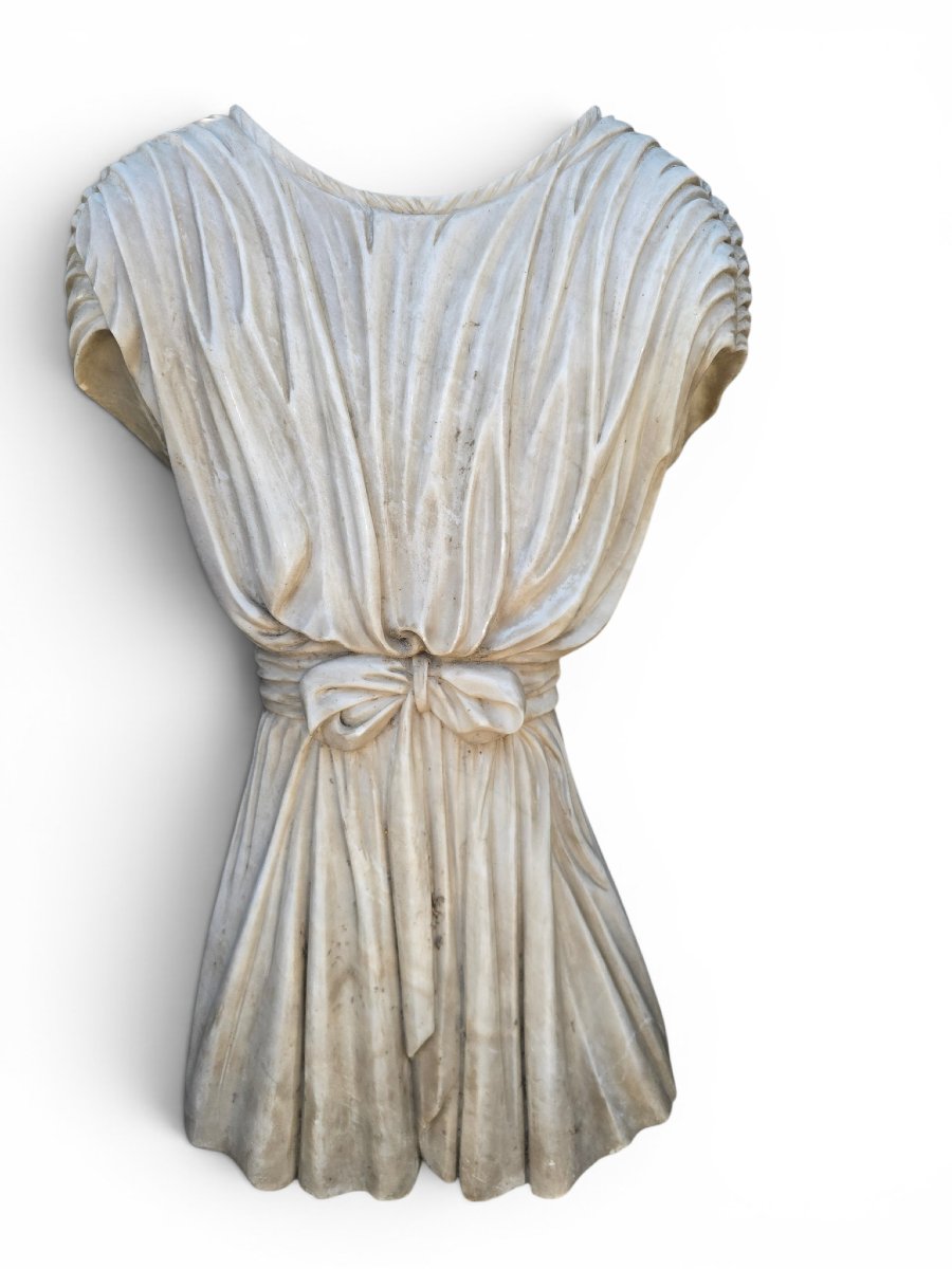 Coiffe féminine grecque classique sculptée dans du marbre italien, années 1950-photo-2