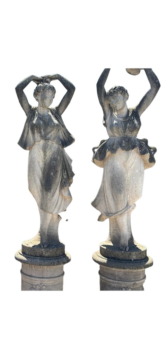 Ensemble des Quatre Saisons en pierre de Vicence, Italie, années 1940-photo-2