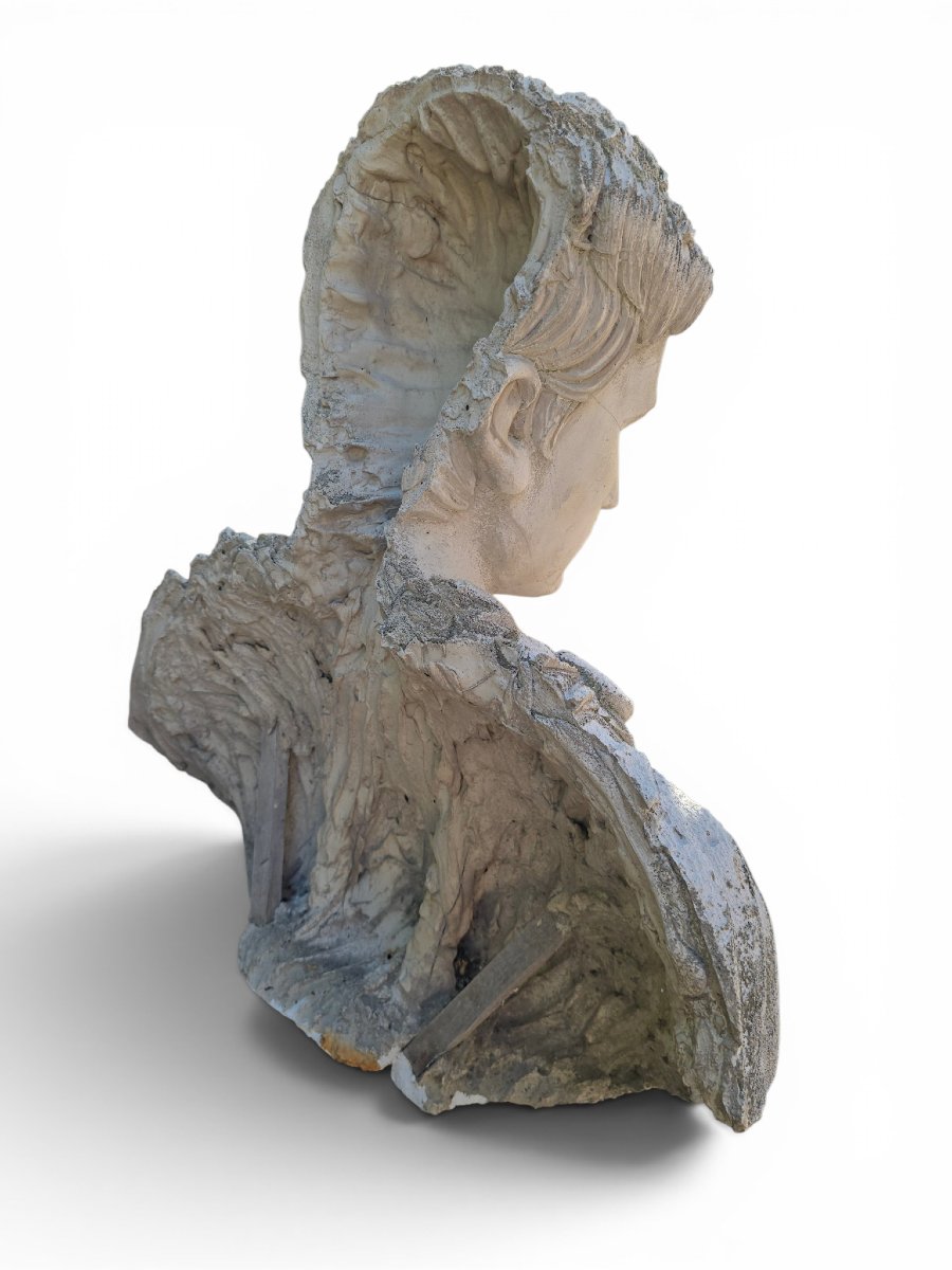 Plaster Bust Of A Roman Emperor (19th Century)-photo-3