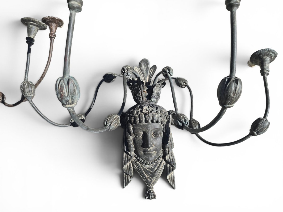Pair Of Wall Sconces With Mascarons, Italy, 1950s-photo-4