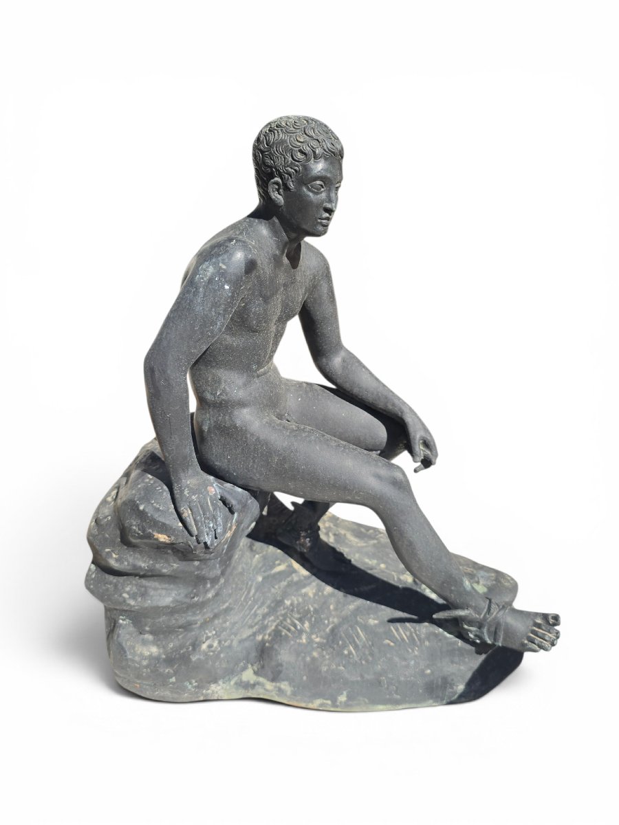 Hermès en bronze du XIXe siècle, d'après le modèle antique du Musée archéologique national de N-photo-4