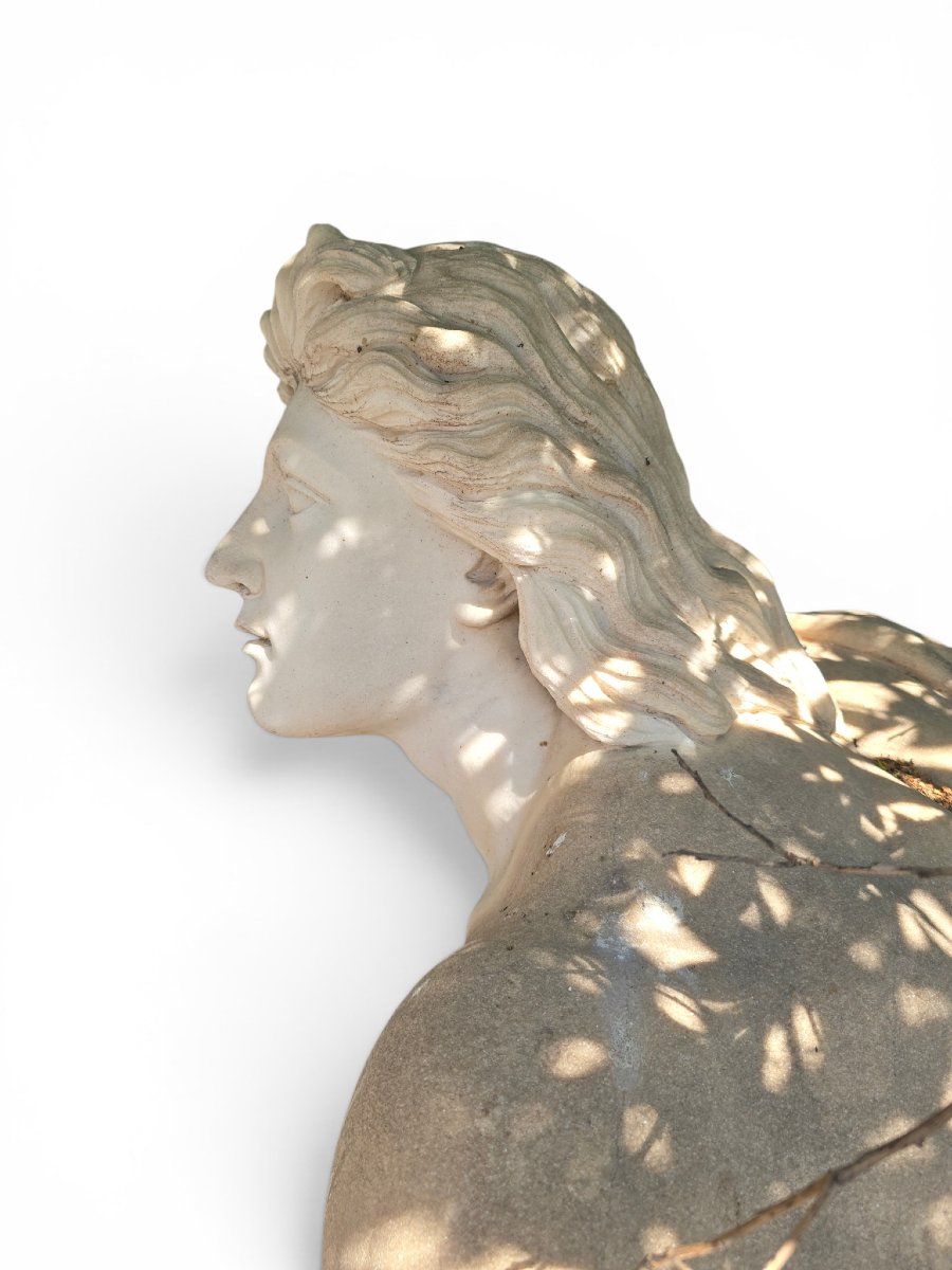 Sculpture unique en marbre à thème marin, Italie, années 1950-photo-4