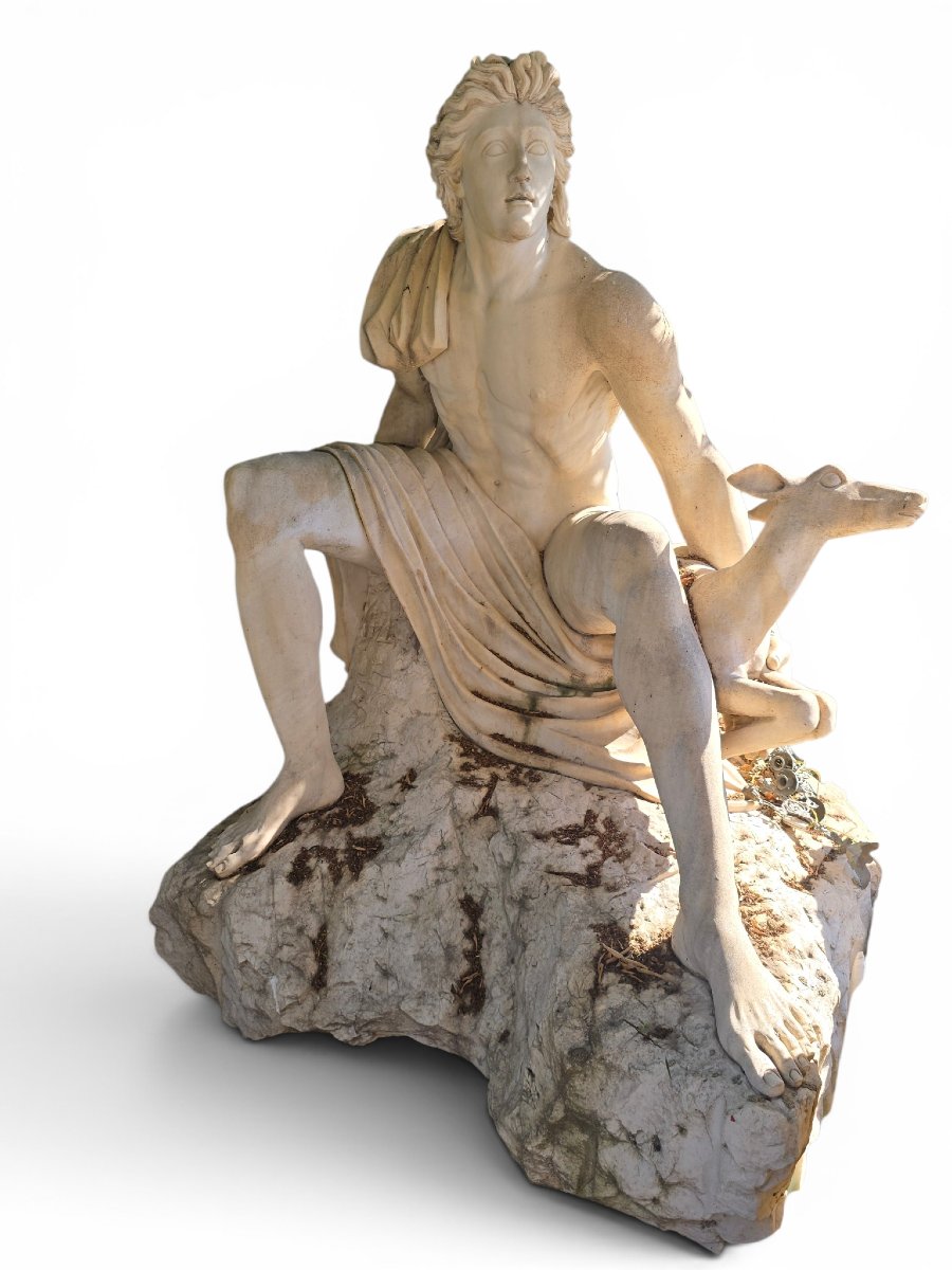 Sculpture unique en marbre à thème marin, Italie, années 1950-photo-1
