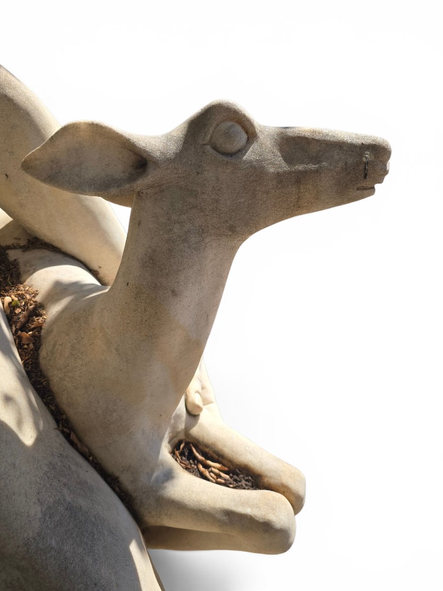 Sculpture unique en marbre à thème marin, Italie, années 1950-photo-7