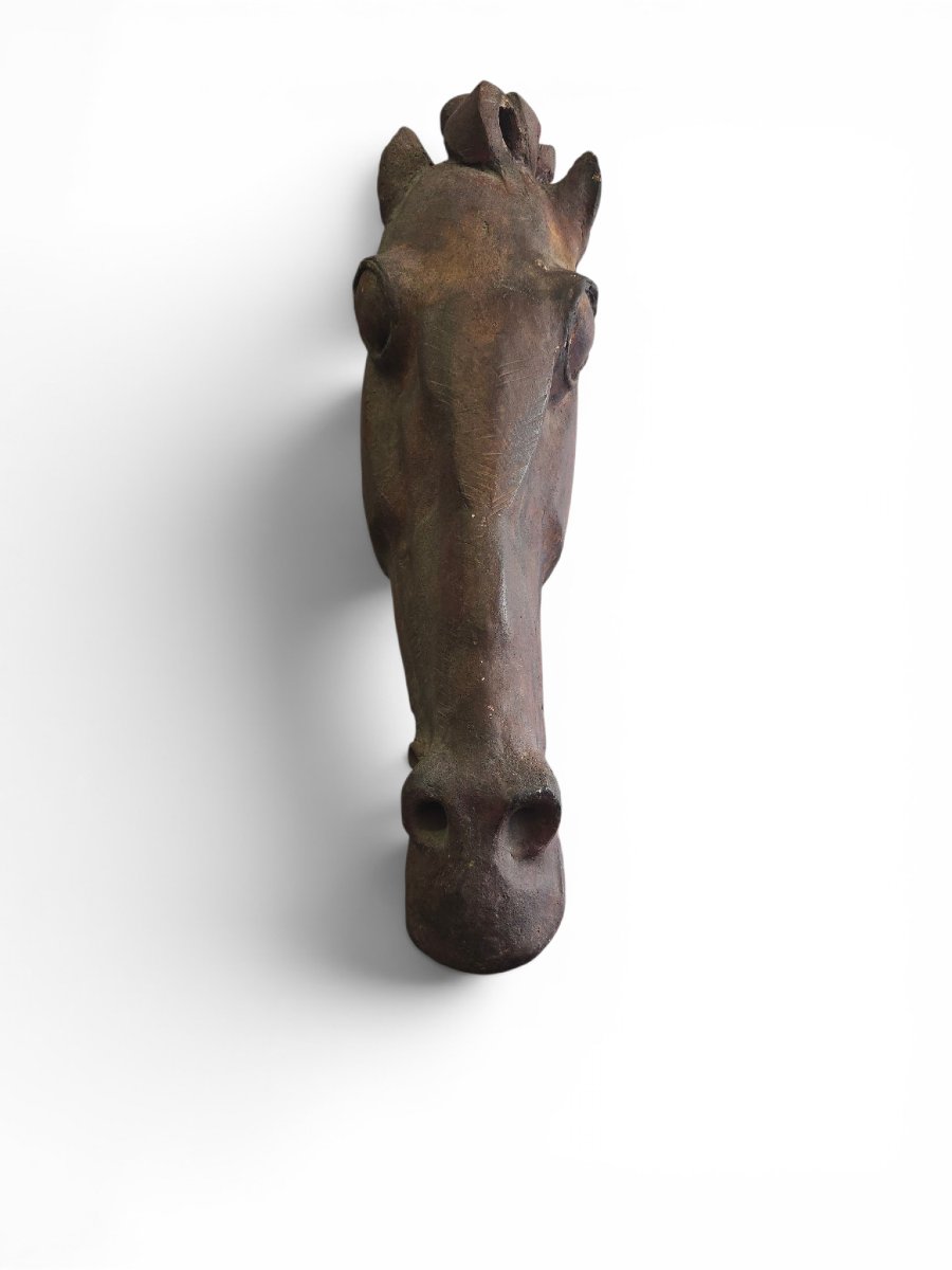 Classical Greek Head By Alfredo Lanz, Terracotta On A Marble Base, Italy, 1970s-photo-1