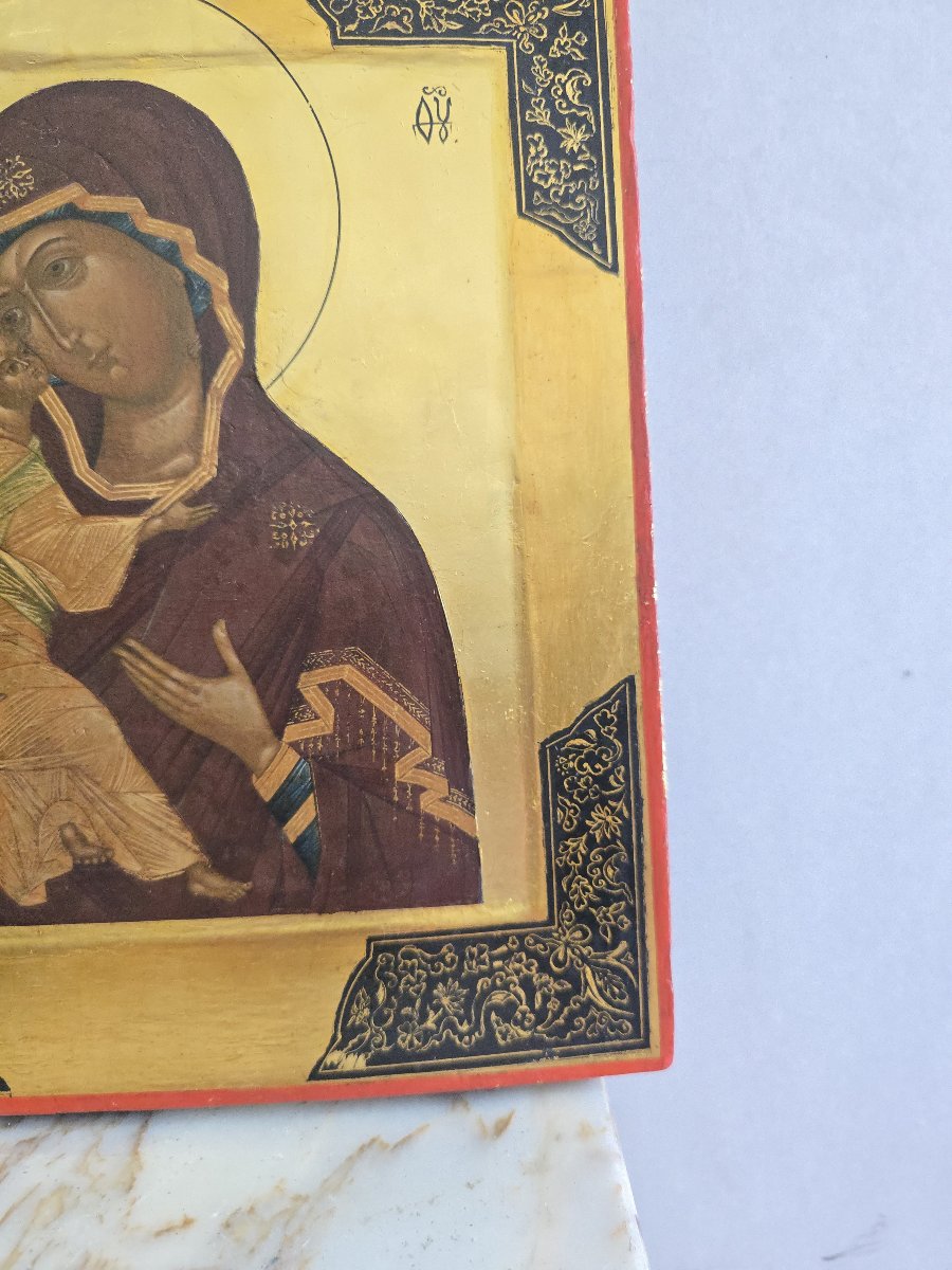 Russian Icon Of The Virgin And Child (19th Century)-photo-2