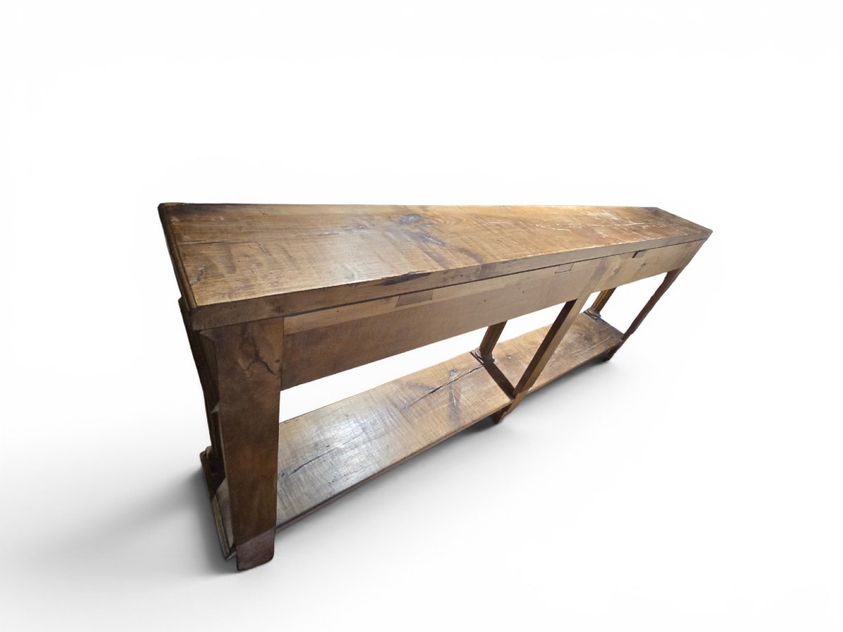 19th-century French Store Counter Made Of Solid Walnut-photo-3