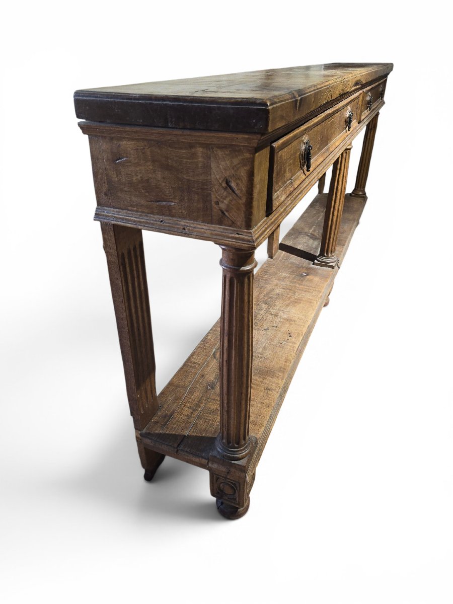 19th-century French Store Counter Made Of Solid Walnut-photo-6