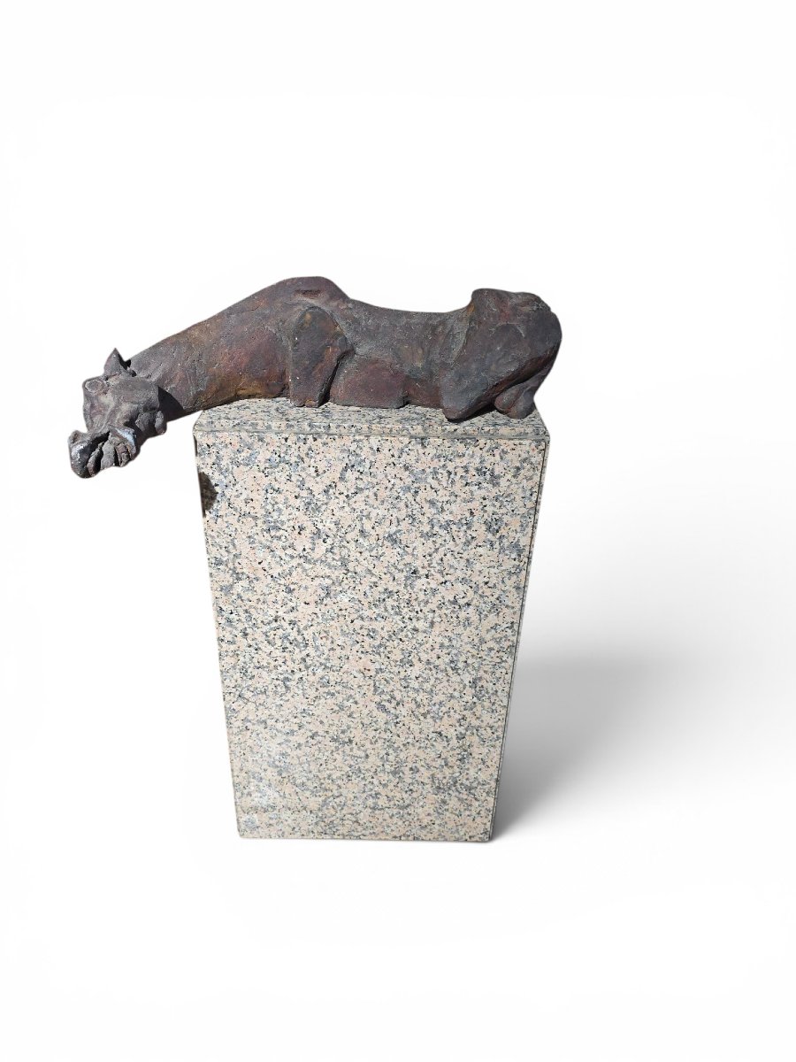 Sculpture de cheval grec par Alfredo Lanz sur socle en granit, Italie, années 1950-photo-2