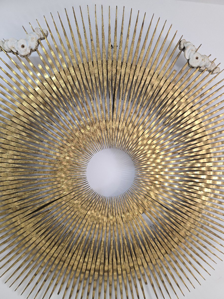 soleil rayonnant en bois sculpté et doré du XVIIIe siècle-photo-7