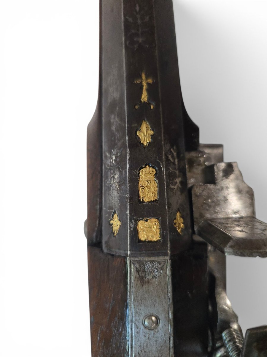 Flintlock Hunting Rifle Signed By Antonio Guisasola, Official Supplier To The Royal Household, Spain-photo-2