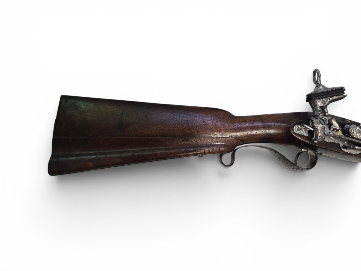 Flintlock Hunting Rifle Signed By Antonio Guisasola, Official Supplier To The Royal Household, Spain-photo-3