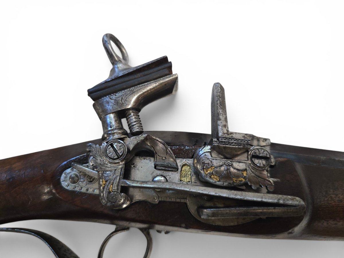 Flintlock Hunting Rifle Signed By Antonio Guisasola, Official Supplier To The Royal Household, Spain-photo-3