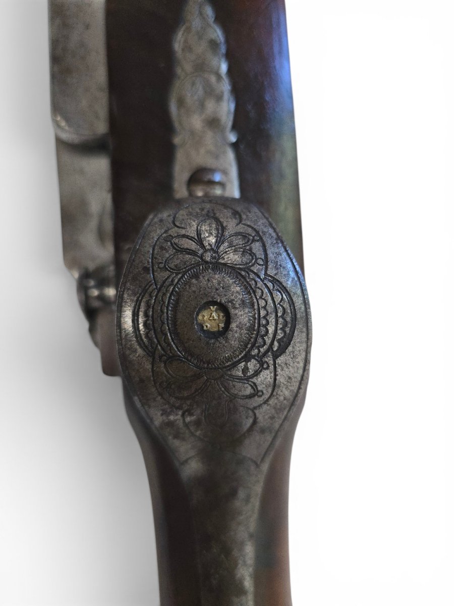 Flintlock Hunting Rifle Signed By Antonio Guisasola, Official Supplier To The Royal Household, Spain-photo-4
