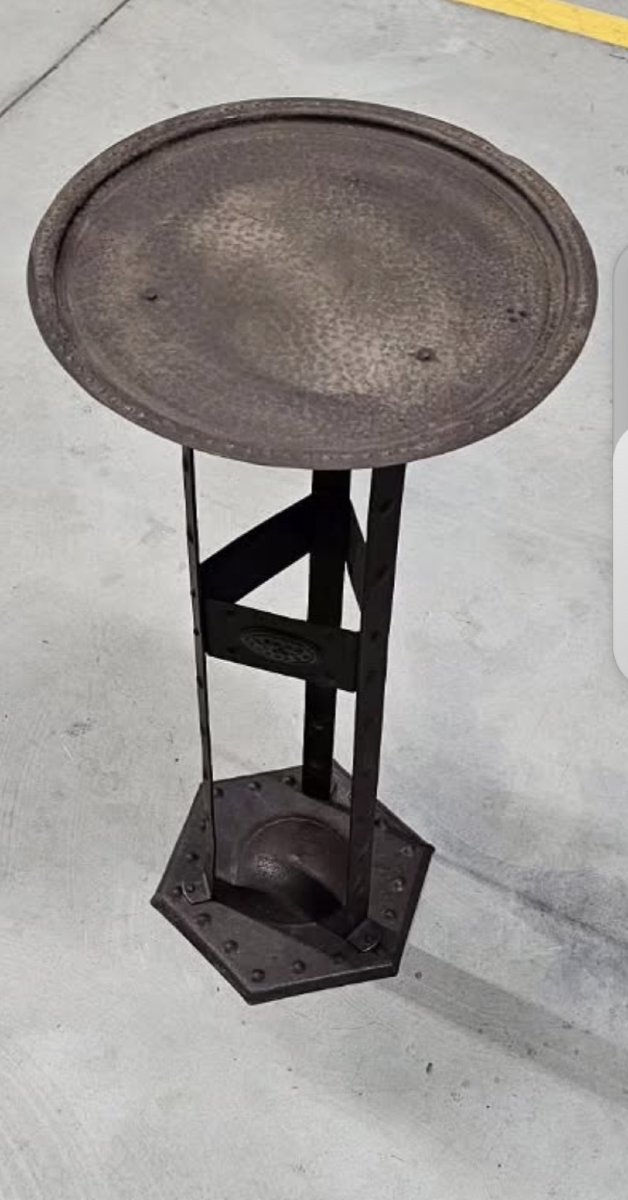 Table d'appoint Arts & Crafts en fer forgé par Hugo Berger pour Goberg, Allemagne, vers 1900-photo-4