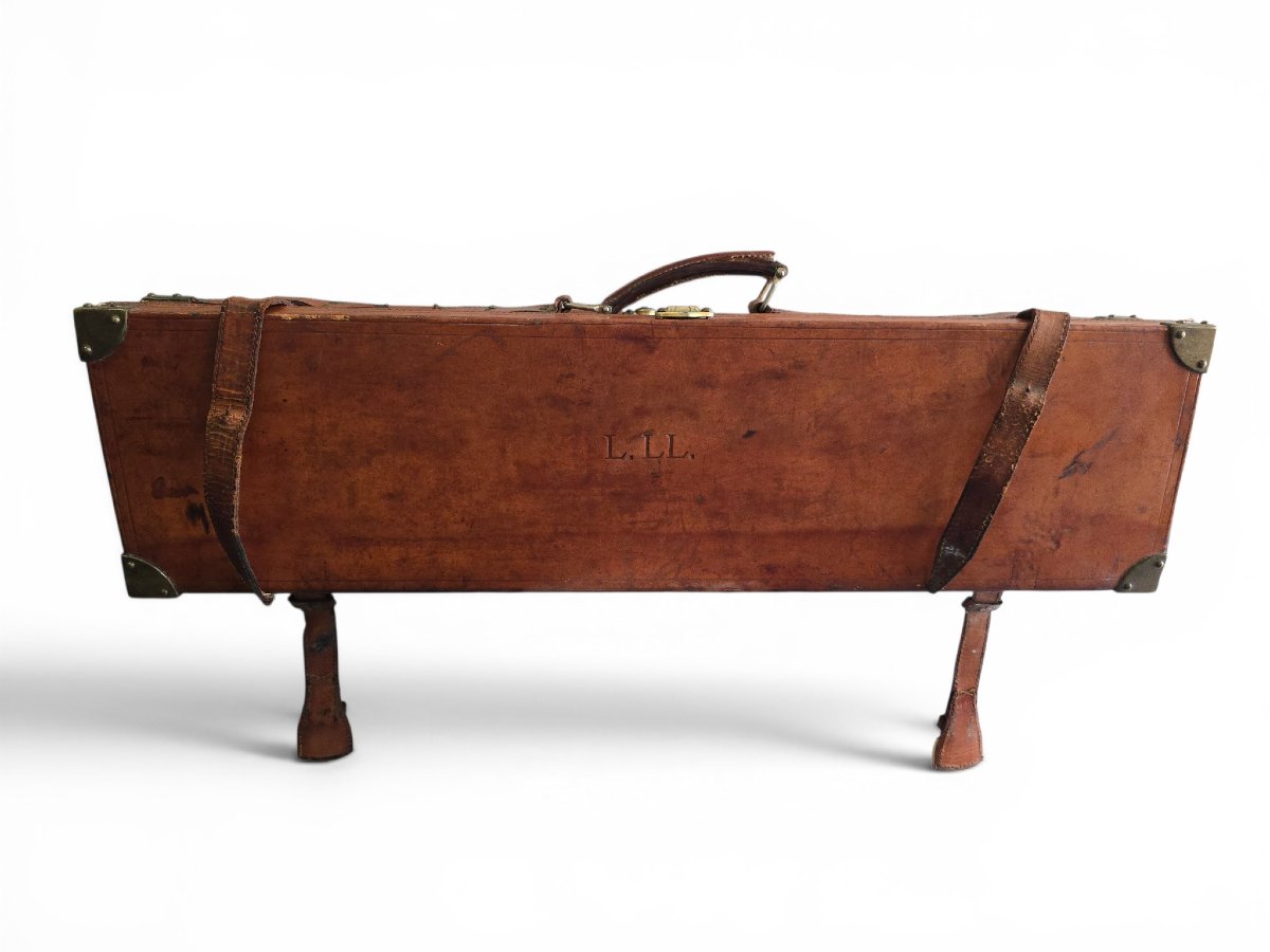 Vintage Leather Rifle Case, Mid-20th Century, Circa 1950-photo-2