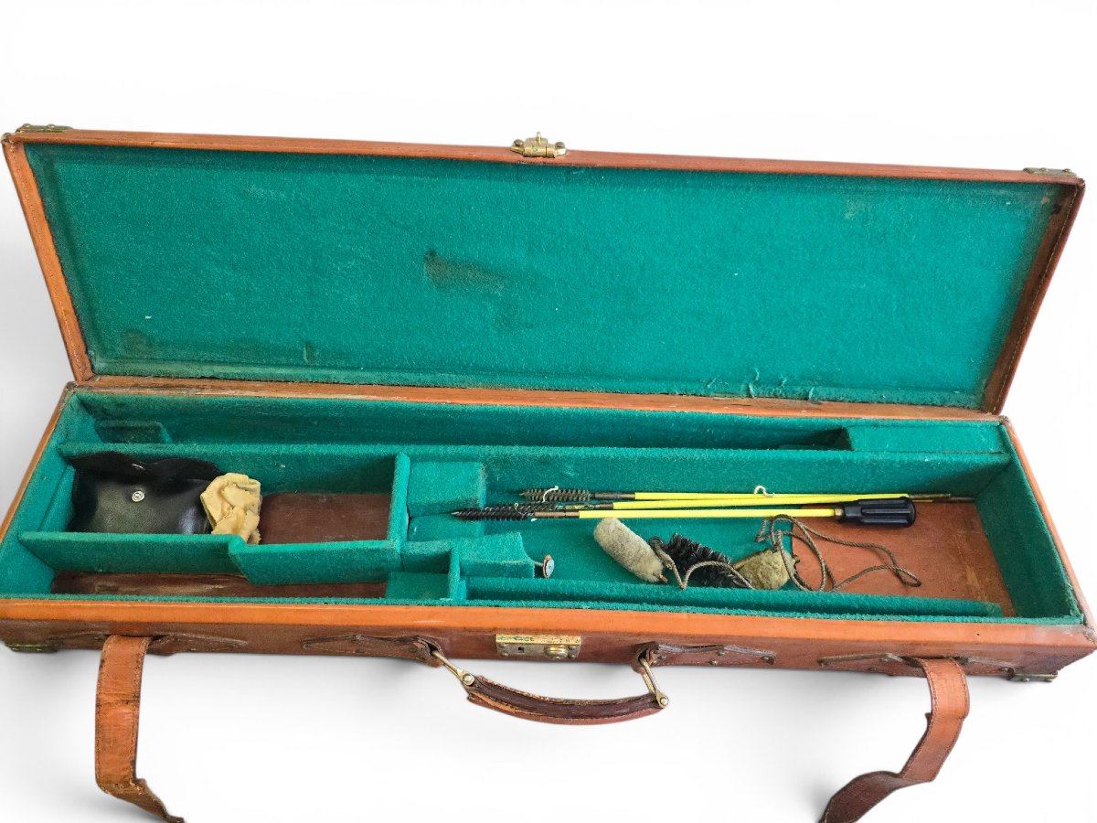 Vintage Leather Rifle Case, Mid-20th Century, Circa 1950-photo-4
