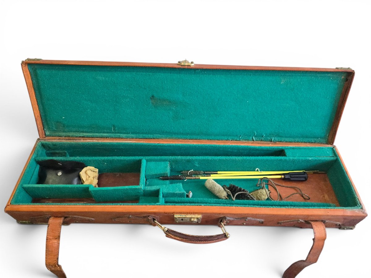 Vintage Leather Rifle Case, Mid-20th Century, Circa 1950-photo-2