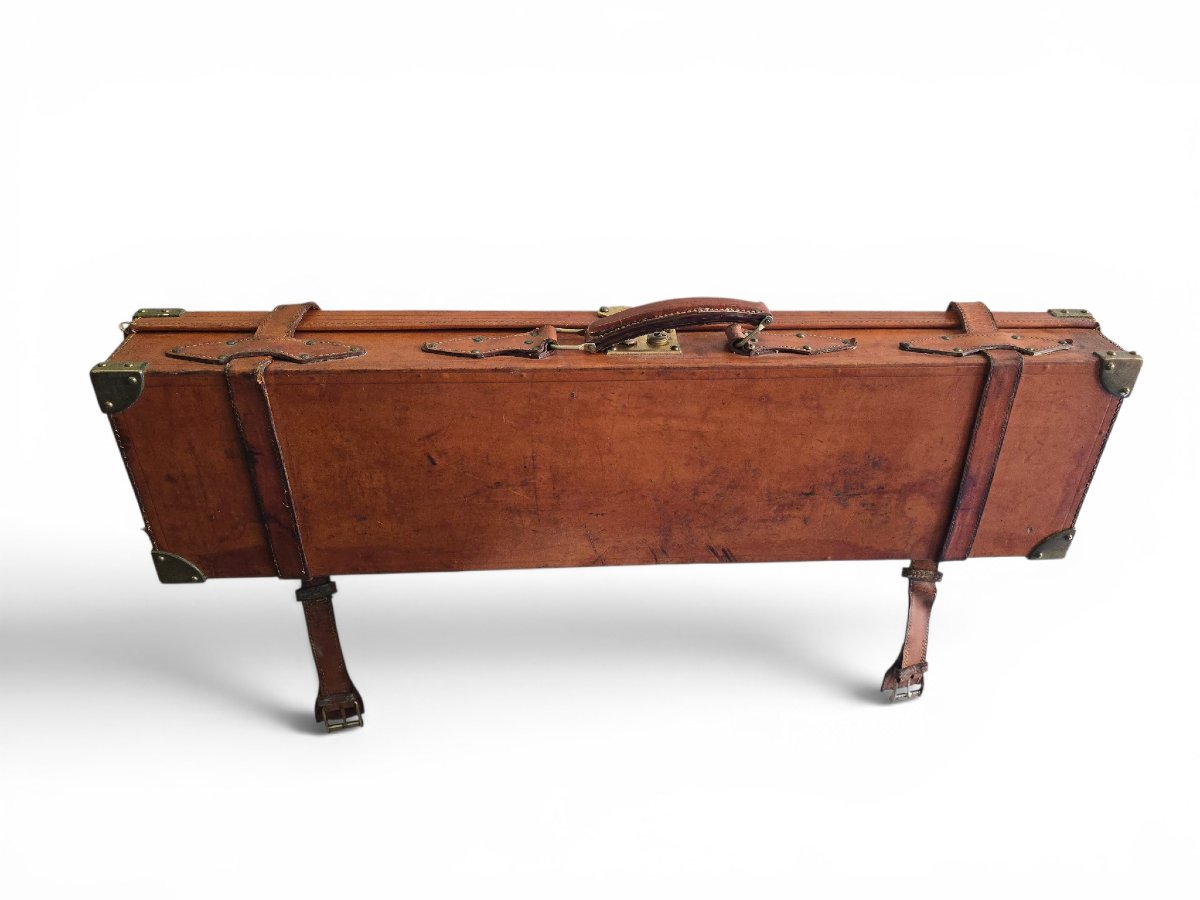 Vintage Leather Rifle Case, Mid-20th Century, Circa 1950-photo-3