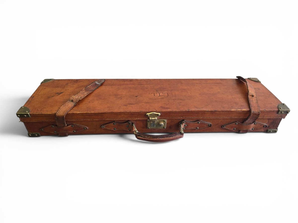 Vintage Leather Rifle Case, Mid-20th Century, Circa 1950-photo-4