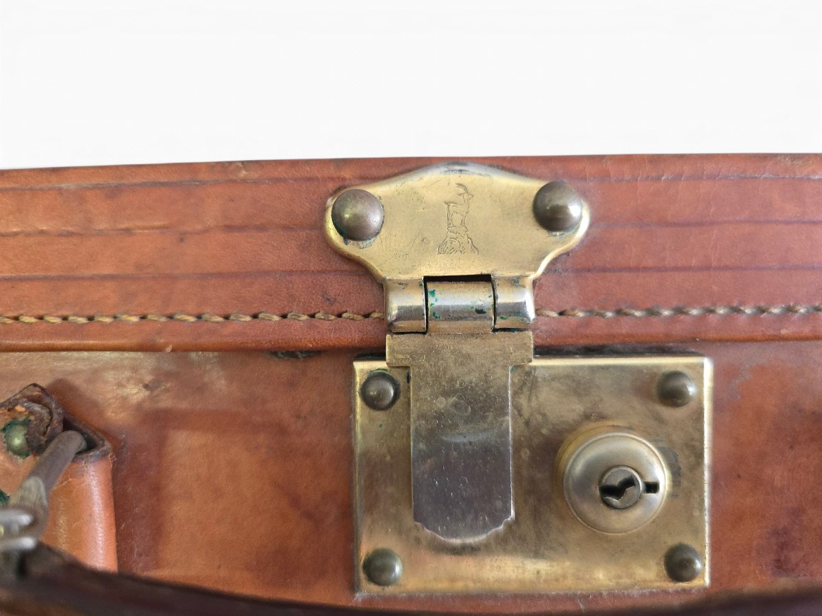 Vintage Leather Rifle Case, Mid-20th Century, Circa 1950-photo-7