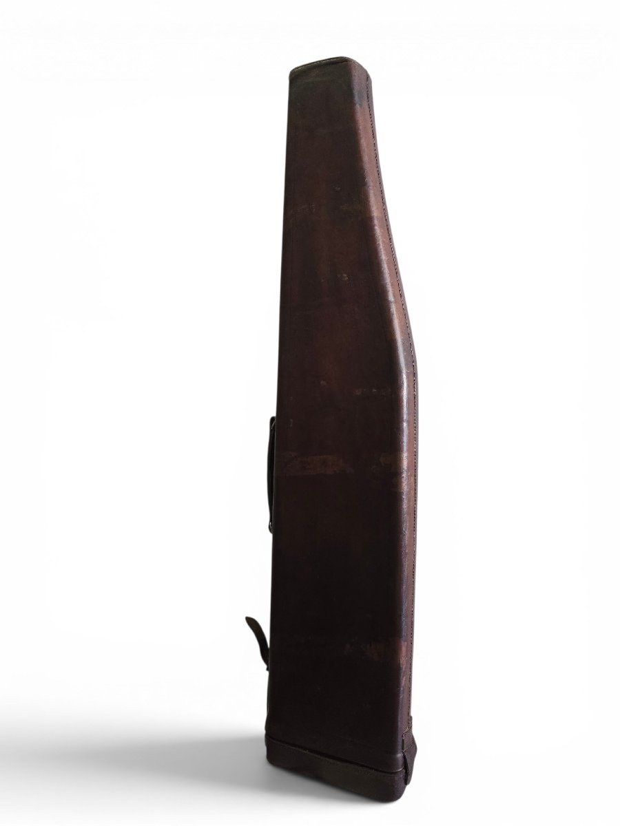 Étui à fusil en cuir vintage, années 1950-photo-4
