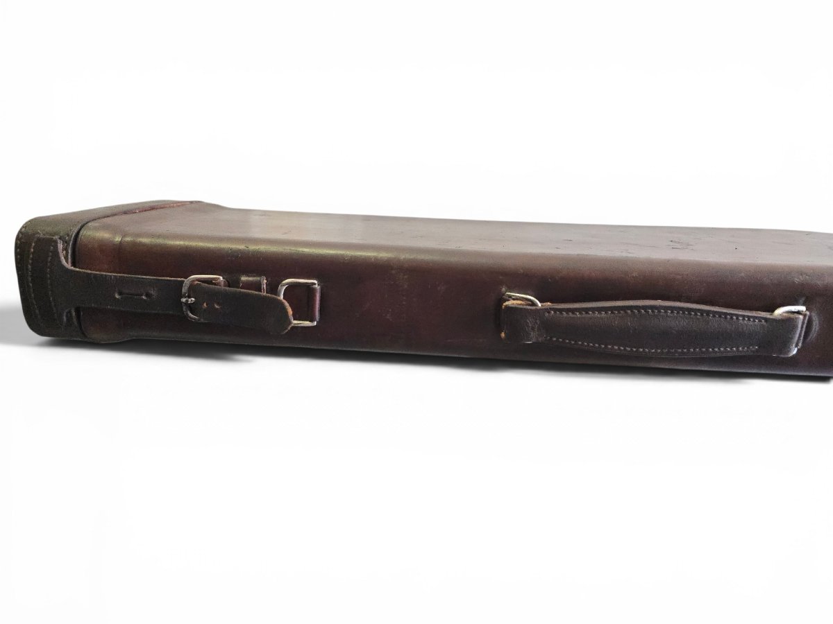 Étui à fusil en cuir vintage, années 1950-photo-4