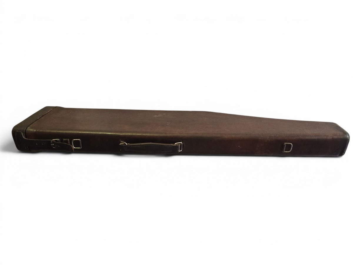 Étui à fusil en cuir vintage, années 1950