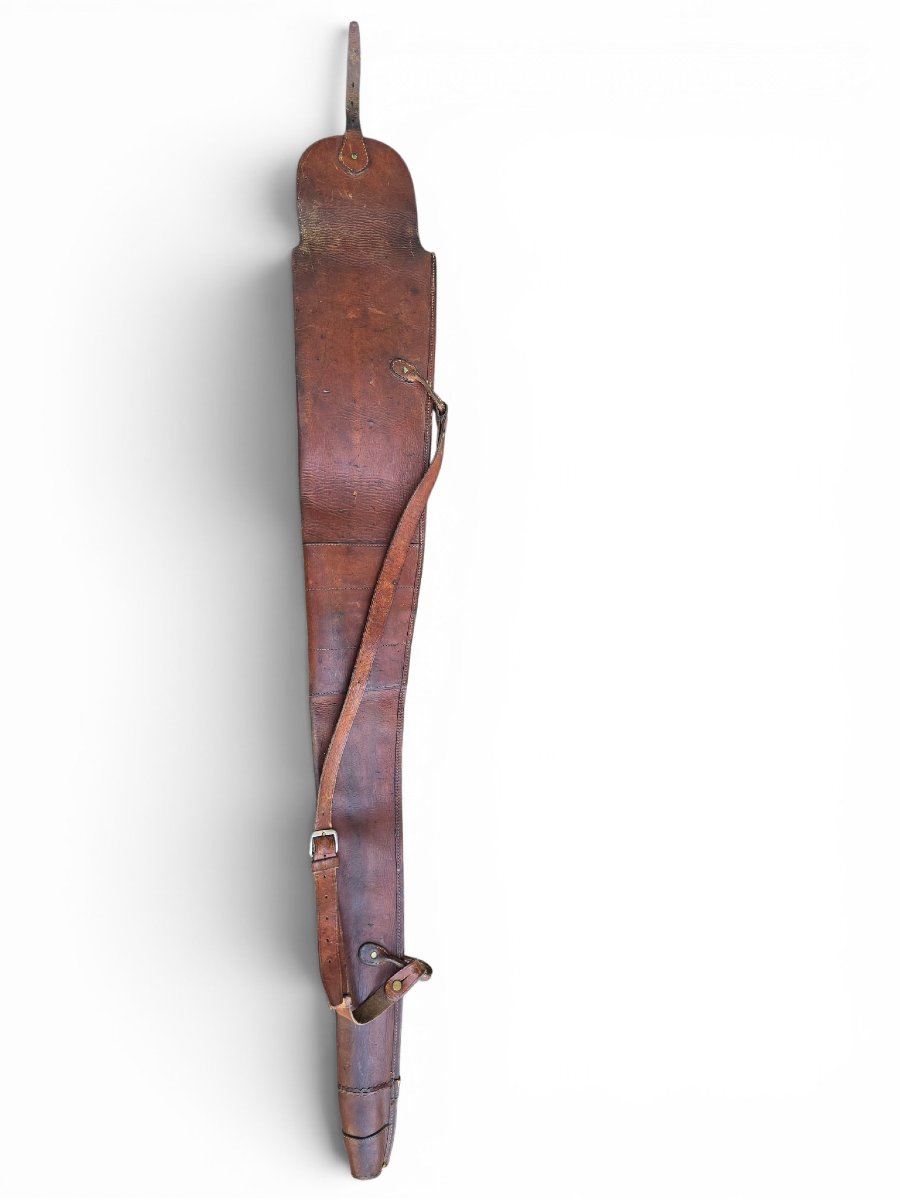 Étui à fusil en cuir ancien, début du XXe siècle, vers 1900-photo-3
