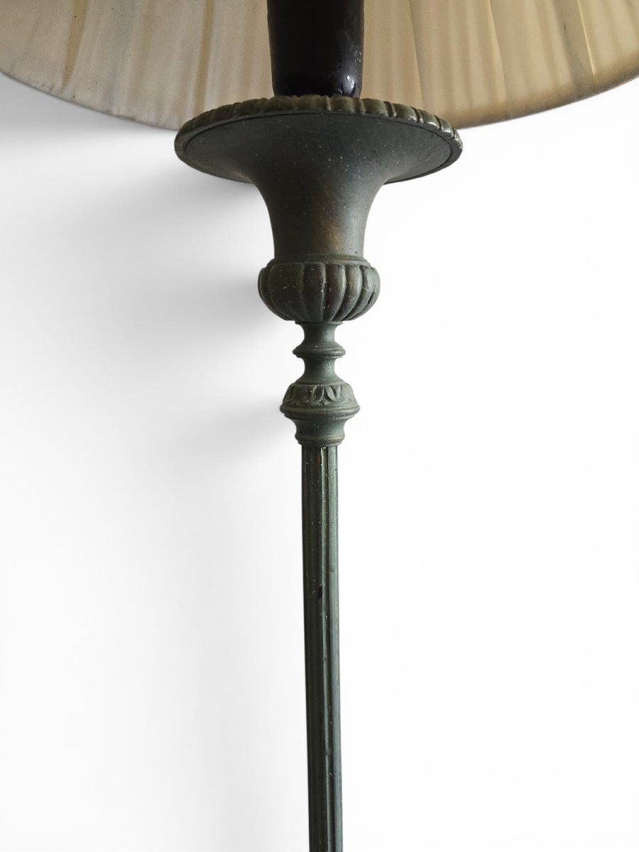 Neo-romanic Floor Lamp Made Of Solid Bronze With An Archaeological Green Patina, 1950s-photo-4