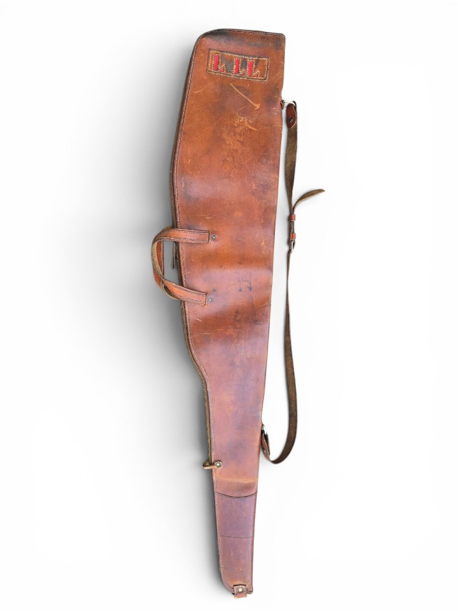 Étui à fusil en cuir ancien, début du XXe siècle, vers 1900-photo-4