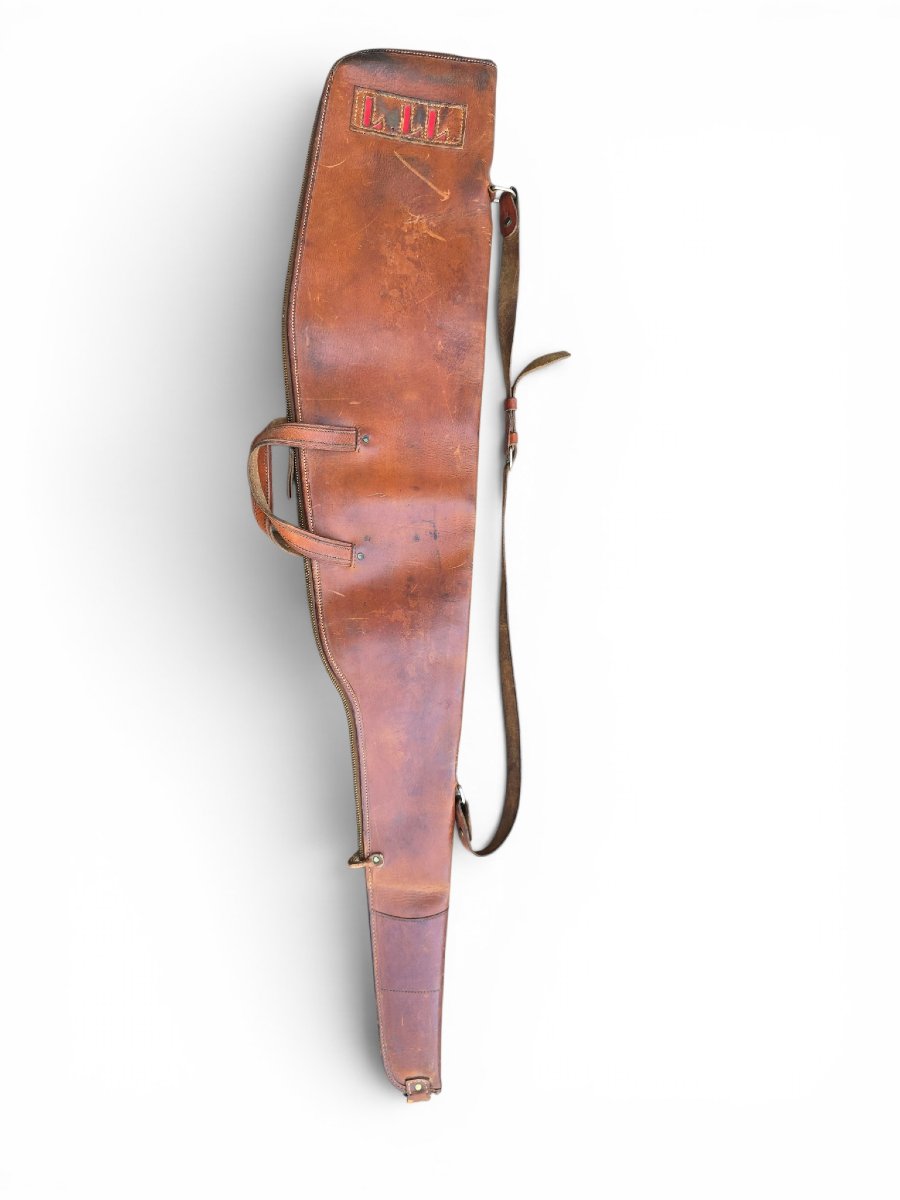 Étui à fusil en cuir ancien, début du XXe siècle, vers 1900
