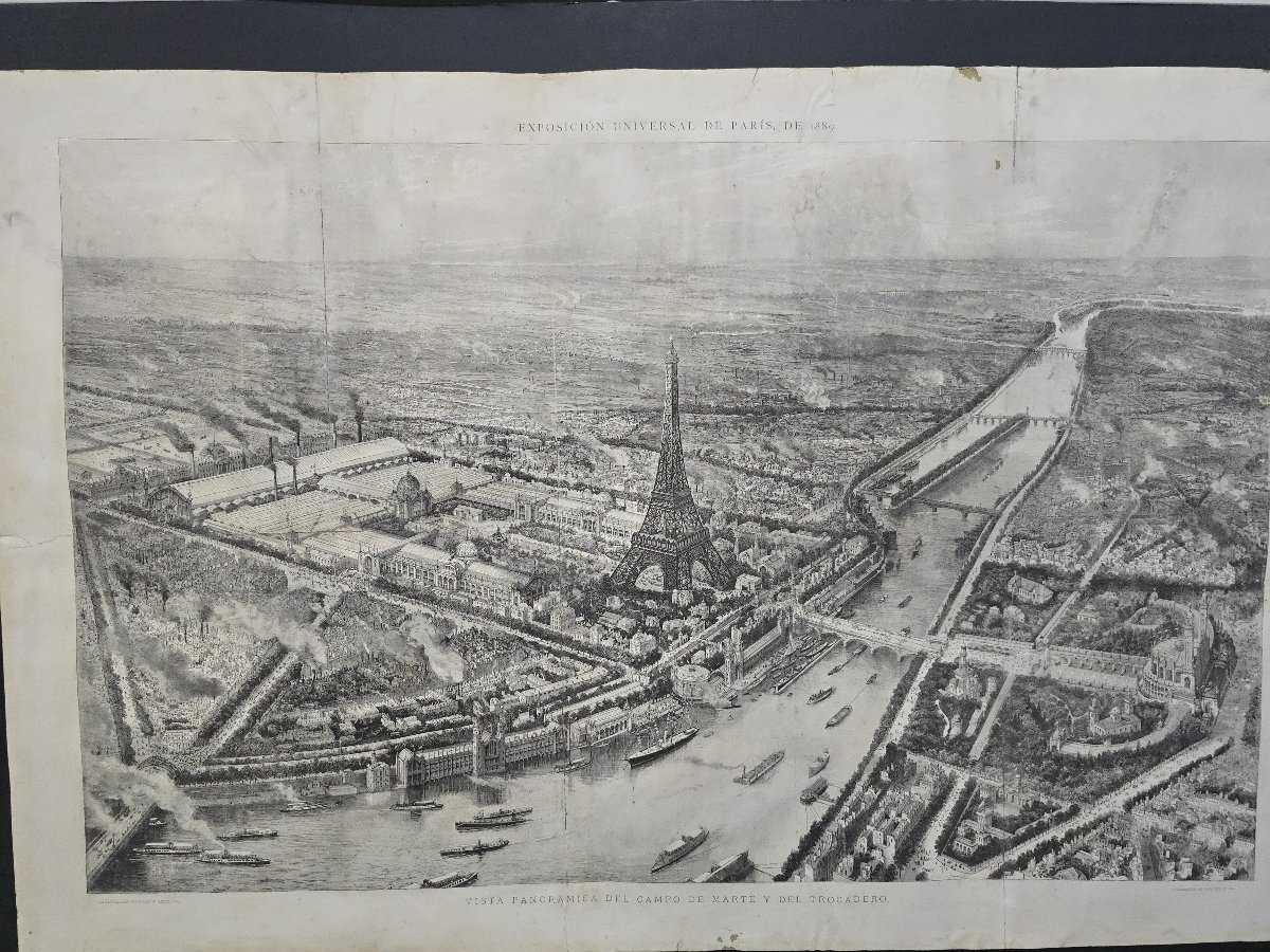 Vue panoramique de l'Exposition universelle de Paris de 1889 avec la Tour Eiffel, d-photo-1