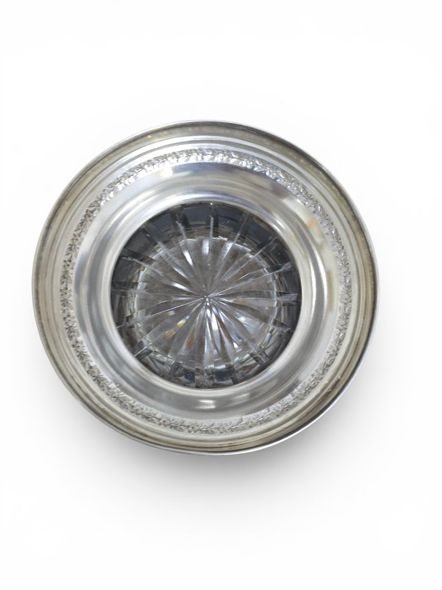 Two-tone Cut Bohemian Crystal Vase With A Silver Base, 20th Century-photo-2