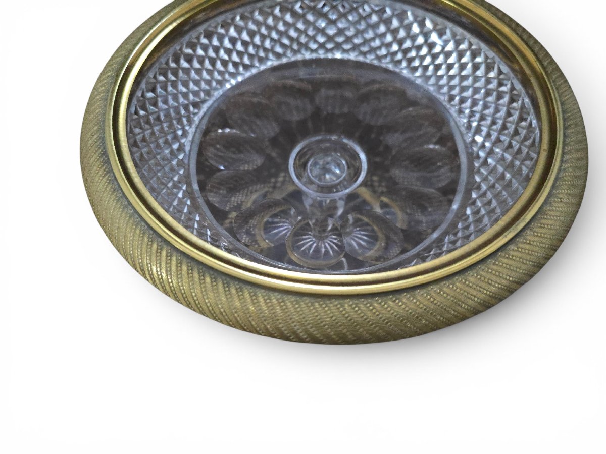 Decorative Bowl Made Of Gilded Bronze And Cut Crystal, 19th Century-photo-3