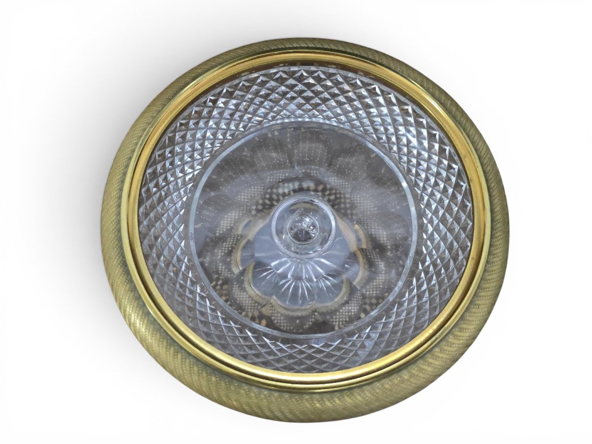 Decorative Bowl Made Of Gilded Bronze And Cut Crystal, 19th Century-photo-4